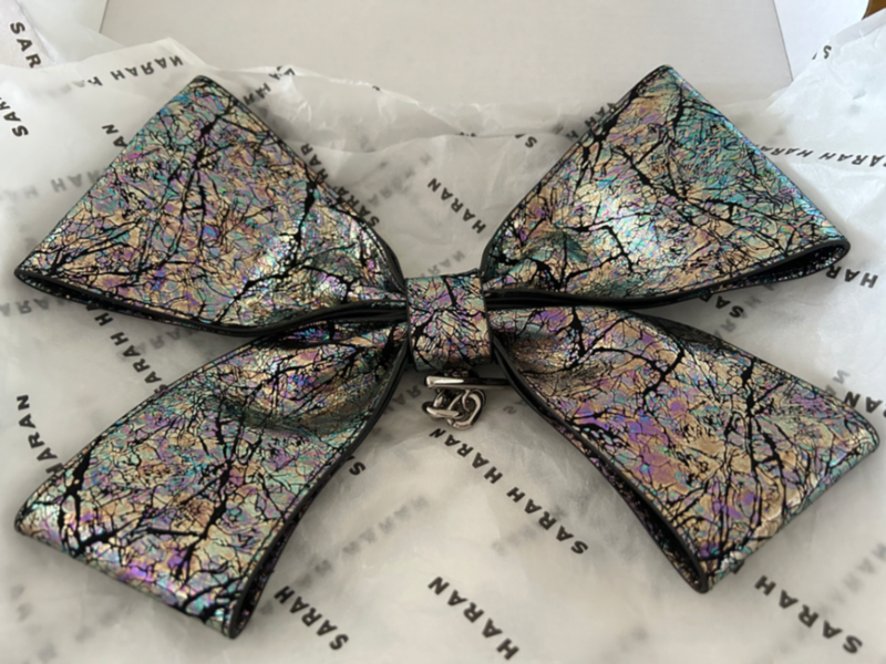 Brand New Black Cosmic Bow Silver Colour Hardware 