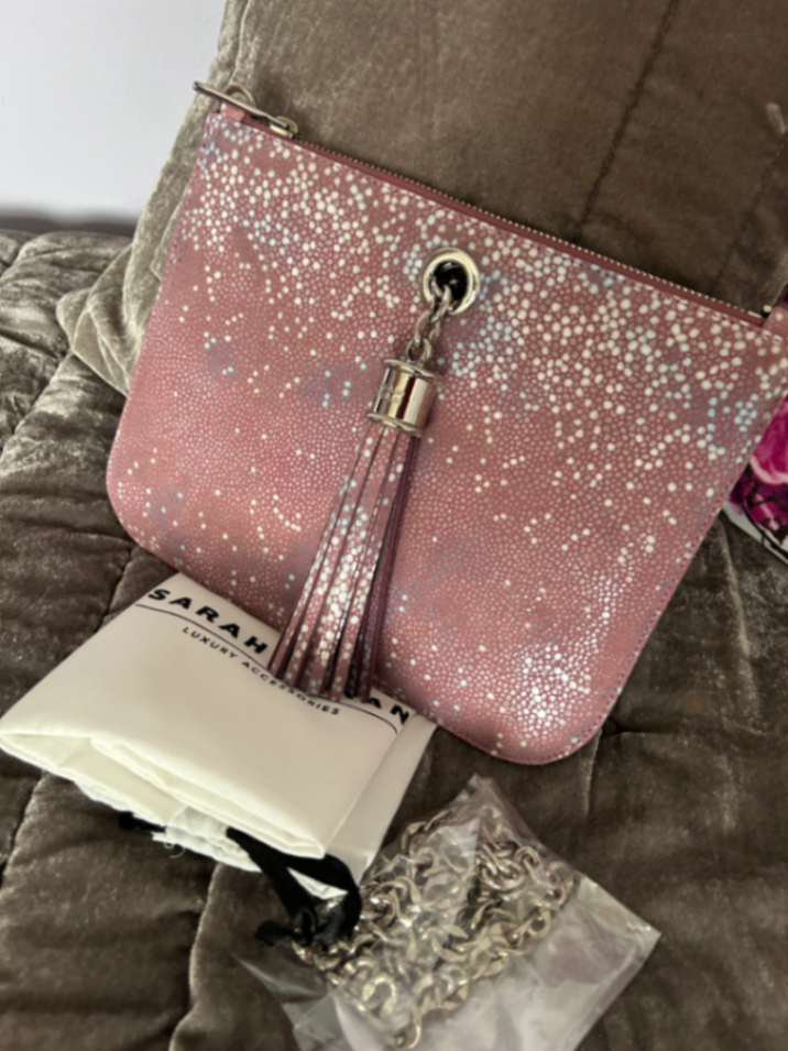Ivy Shagreen Leather - Silver / Pink Shagreen