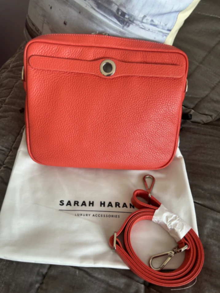 Mia Crossbody - Silver / Coral