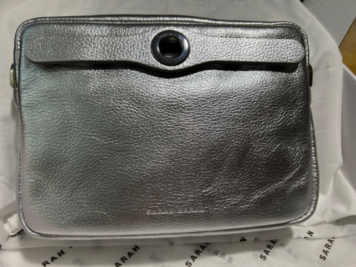 Brand new Metallic Silver Millie & Matching Millie Pouch Silver Hardware