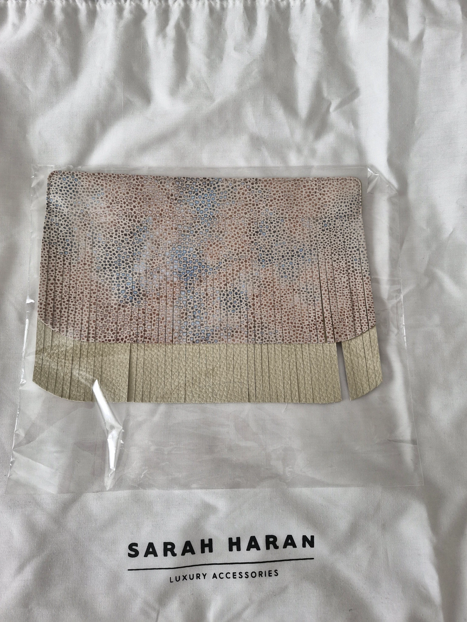 Natural shagreen fringe brand new shw 