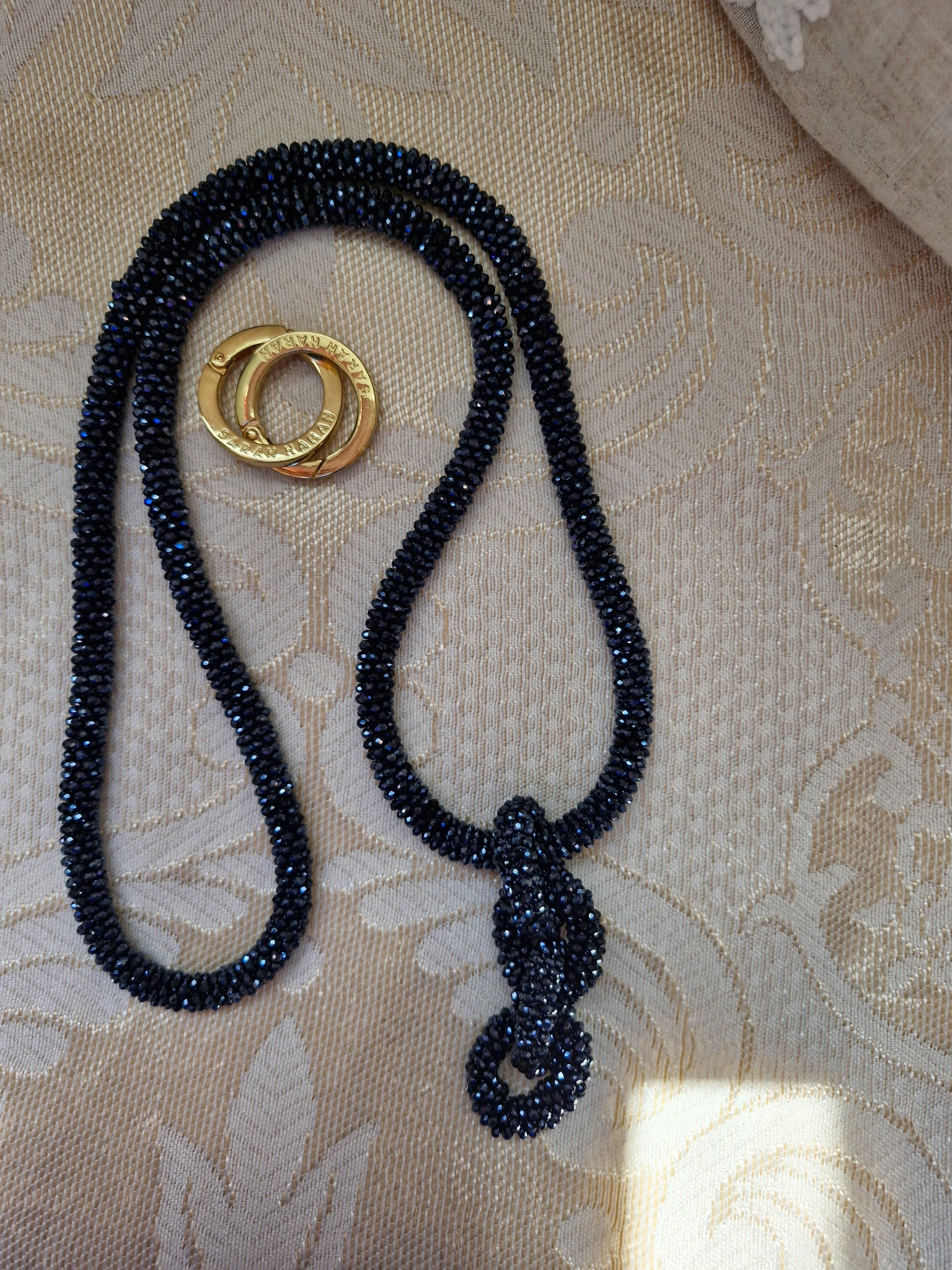 Navy spafkly kings knot strap ghw 