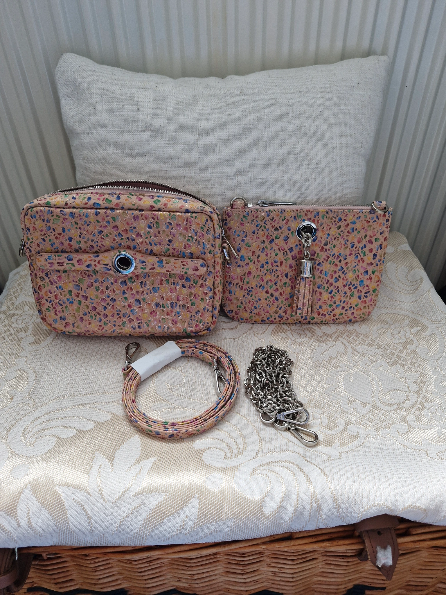 Confetti millie and matching lily brand new silver hardware 