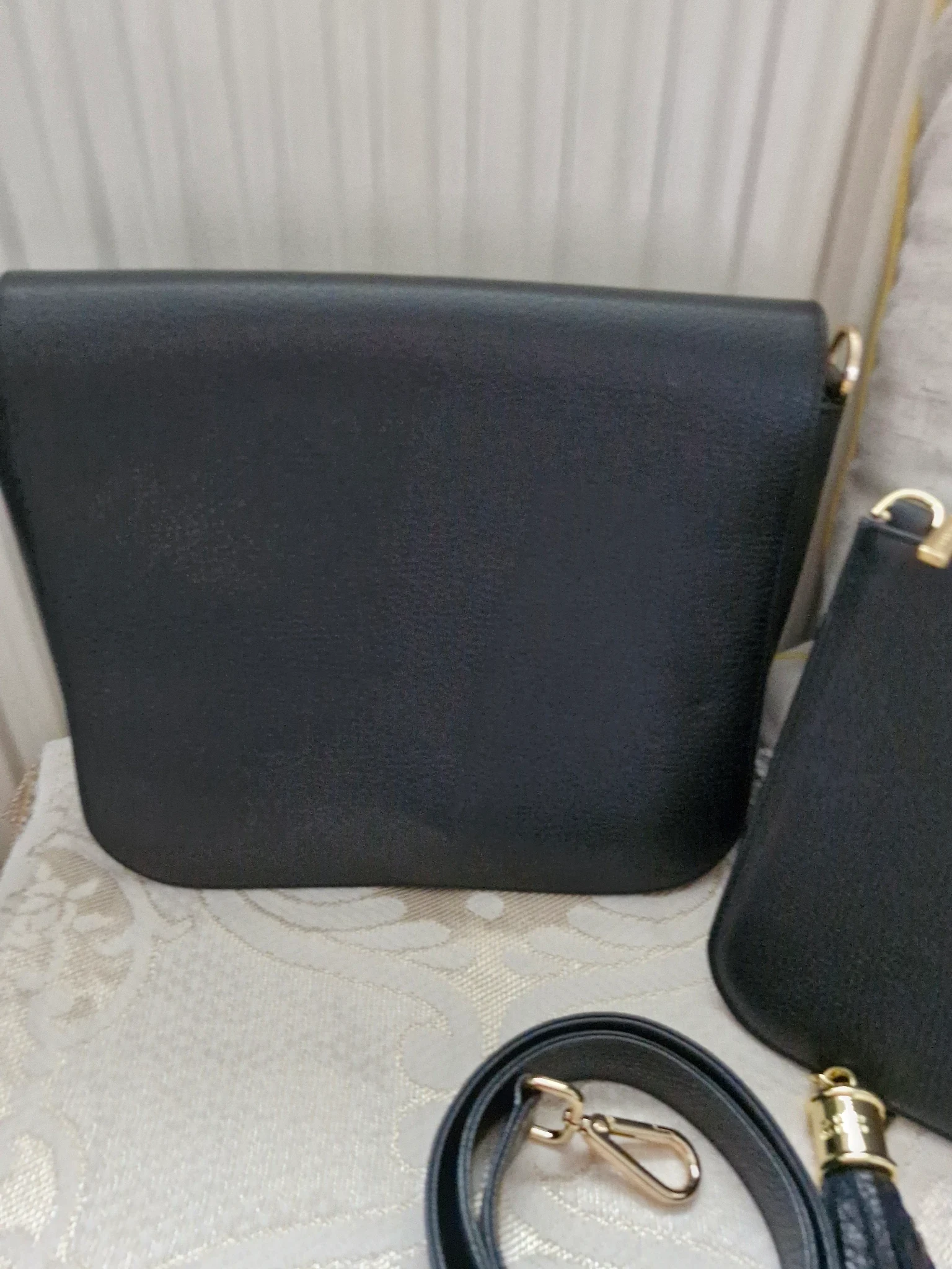 Black fully loaded iris satchel gold hardware 