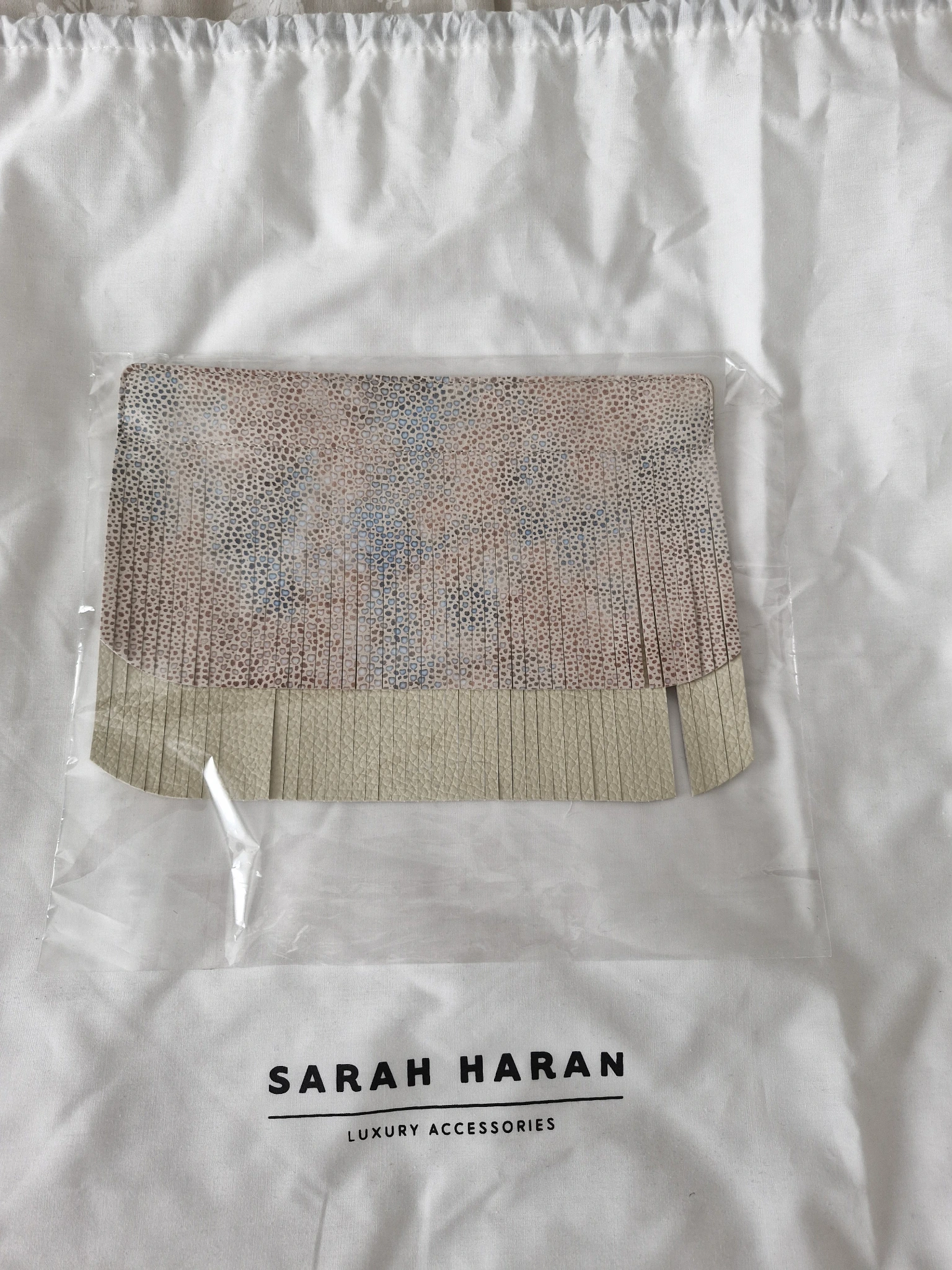 Natural shagreen fringe brand new shw 