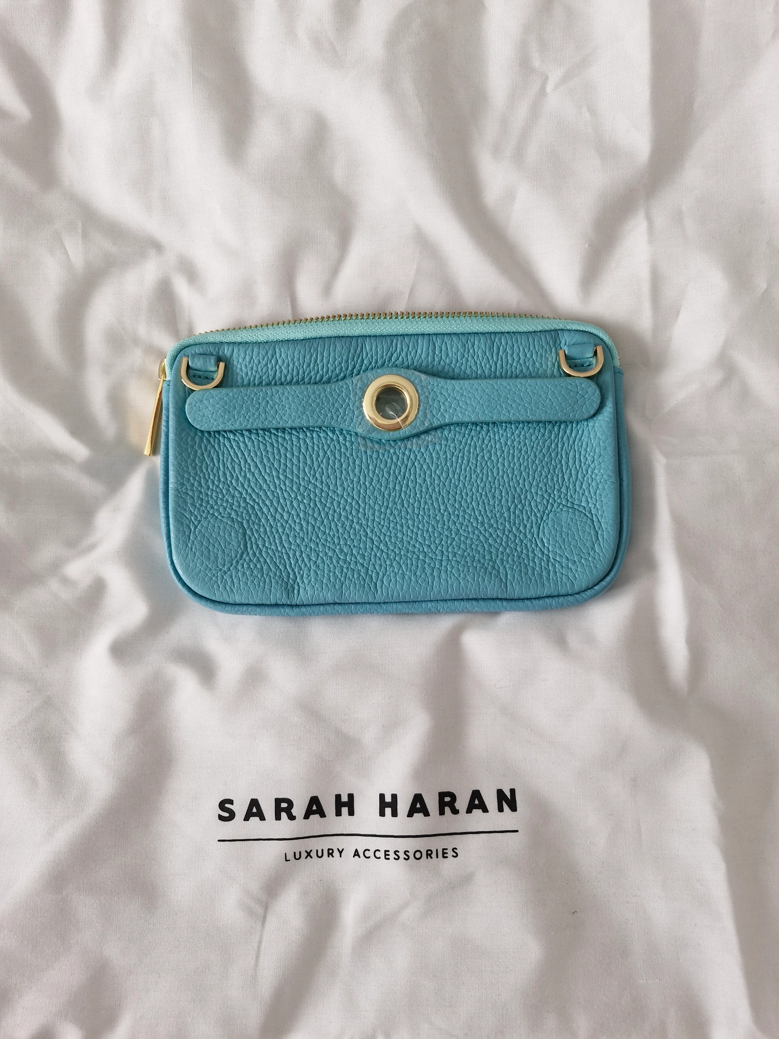 Ocean pouch gold hardware 