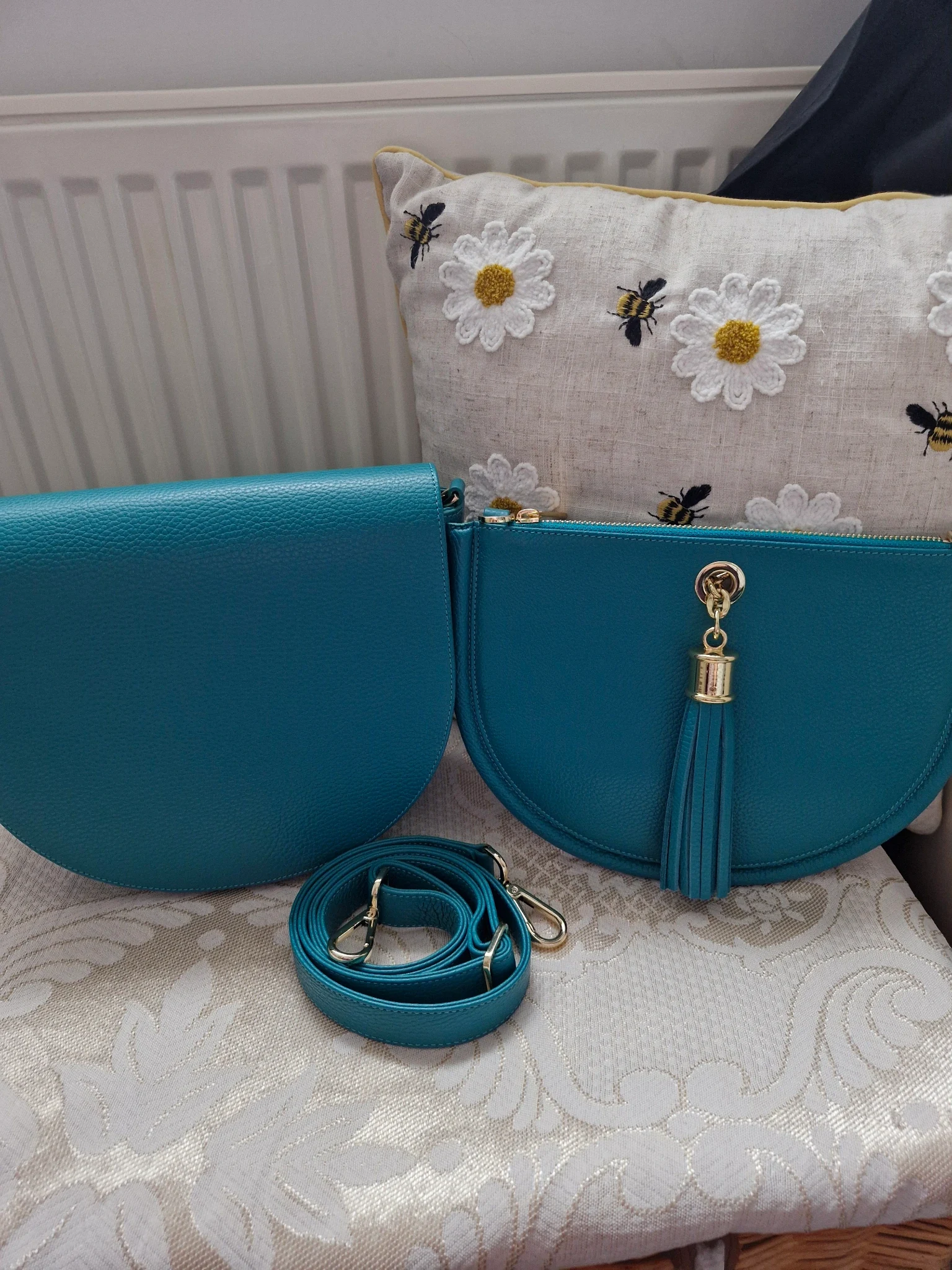 Brand new lagoon fully loaded luna satchel gold hardware 