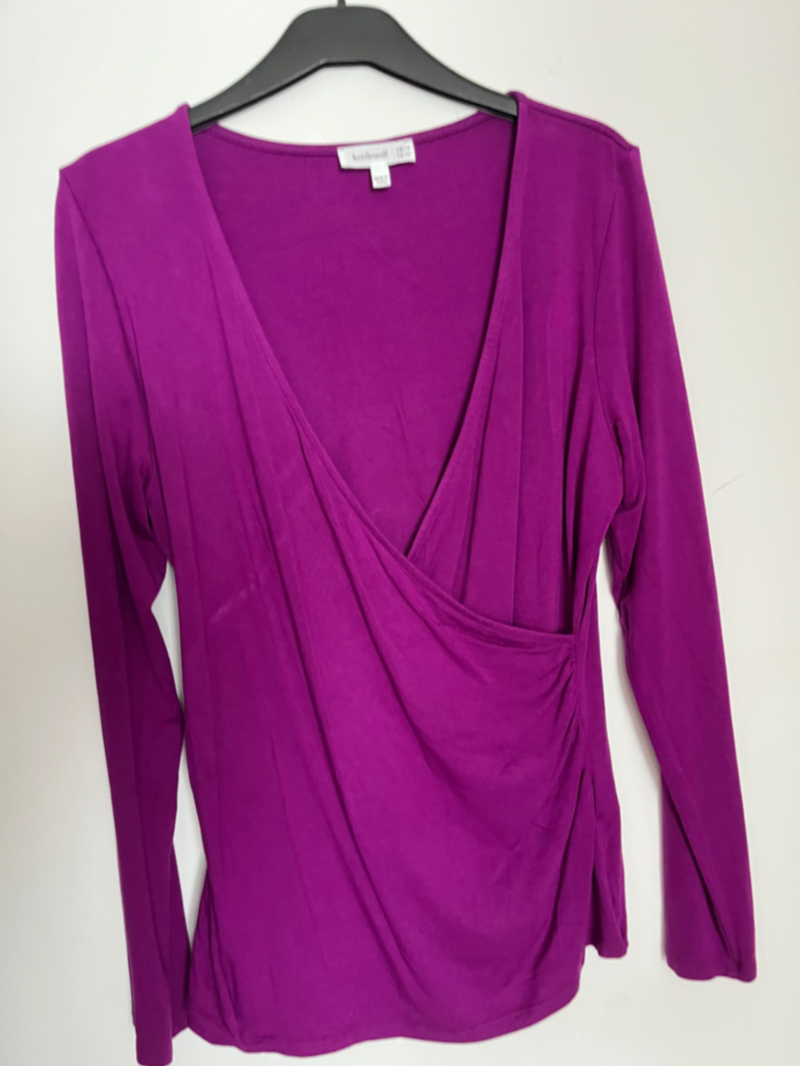 Kettlewell dark amethyst faux wrap long sleeve top