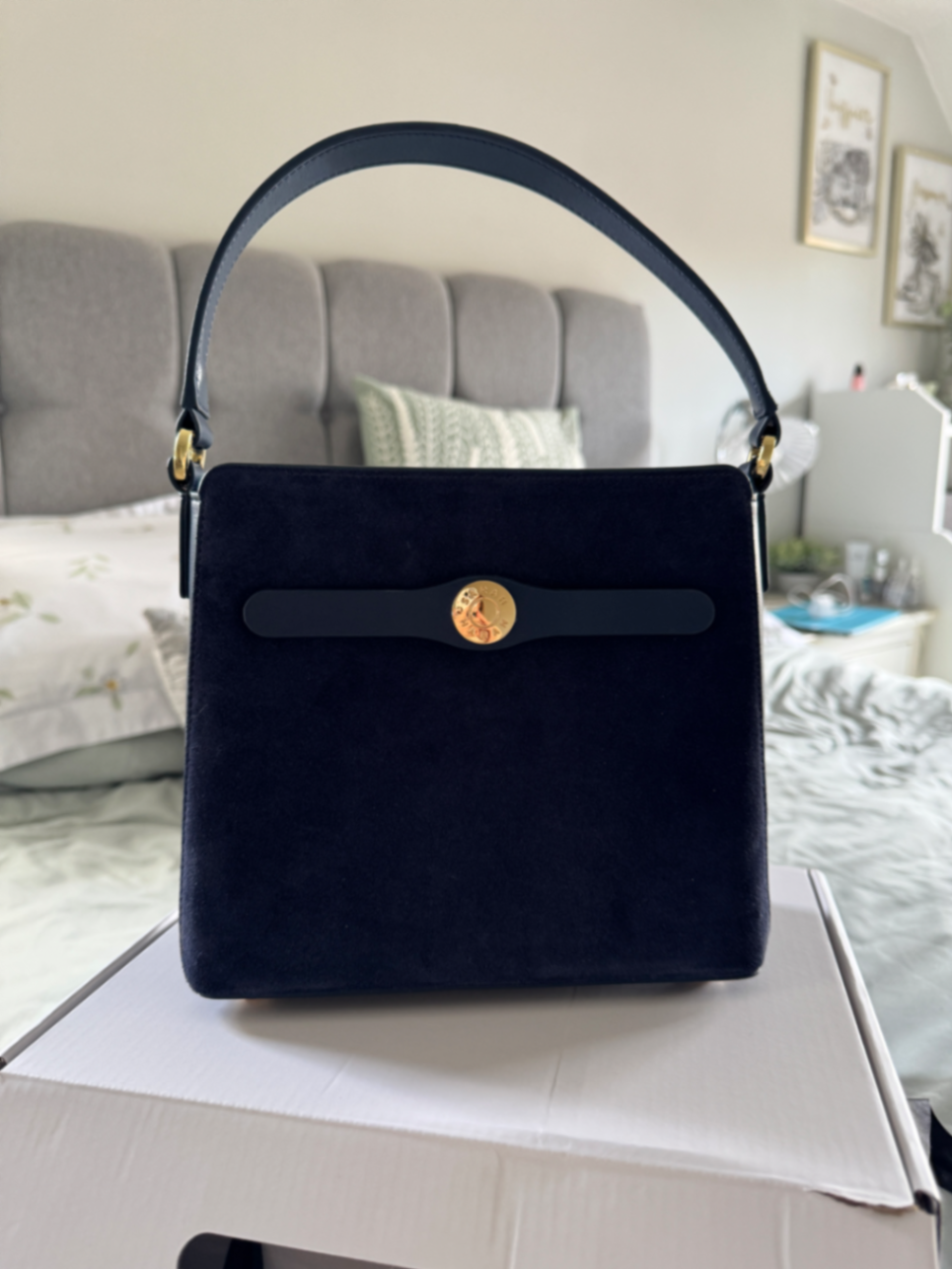 Space Navy and Suede Rosa with Gold hardware