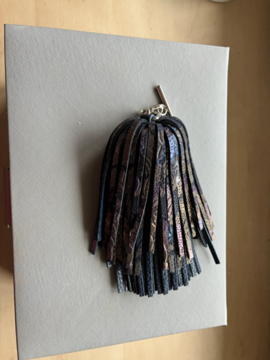 Double Pompom Tassel | Enchanted Forest Space with Silver hardware