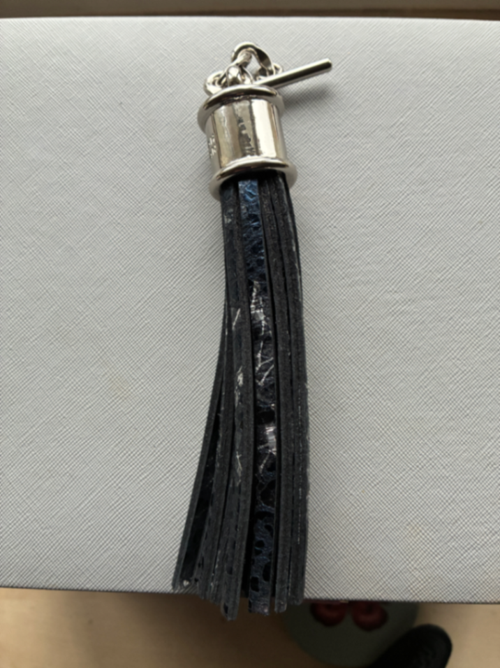 Capsule tassel Midnight Pearl with silver hardware