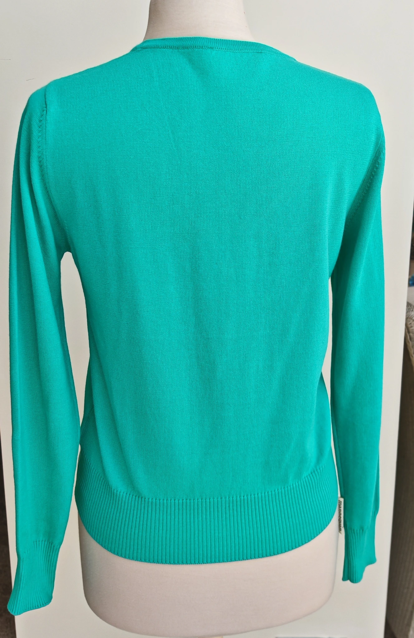 Cosmo Organic Cotton V Neck Cardigan in Caribbean Jade (Sp, Su)