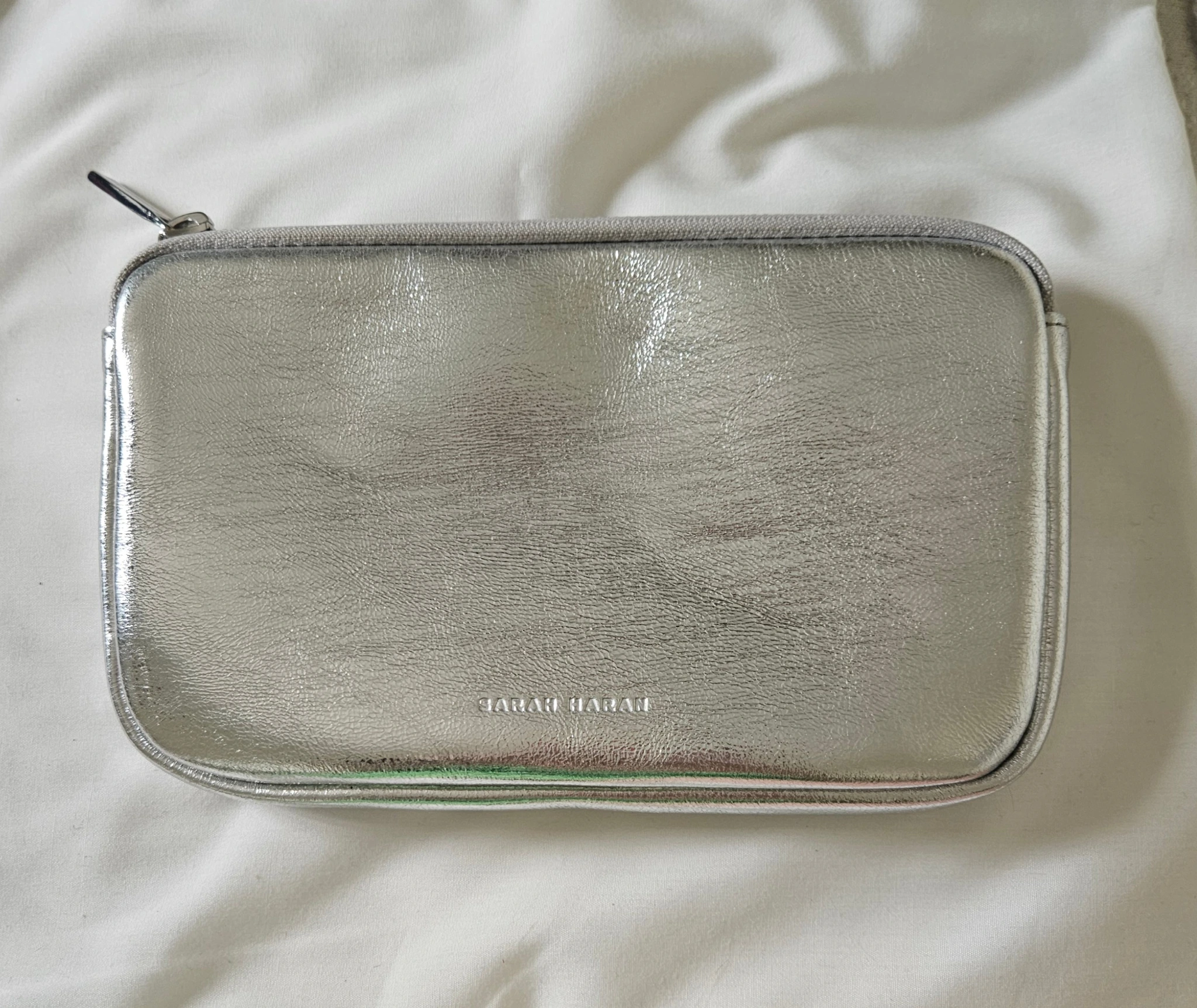Millie Pouch - Metallic Silver with Silver Hardware 