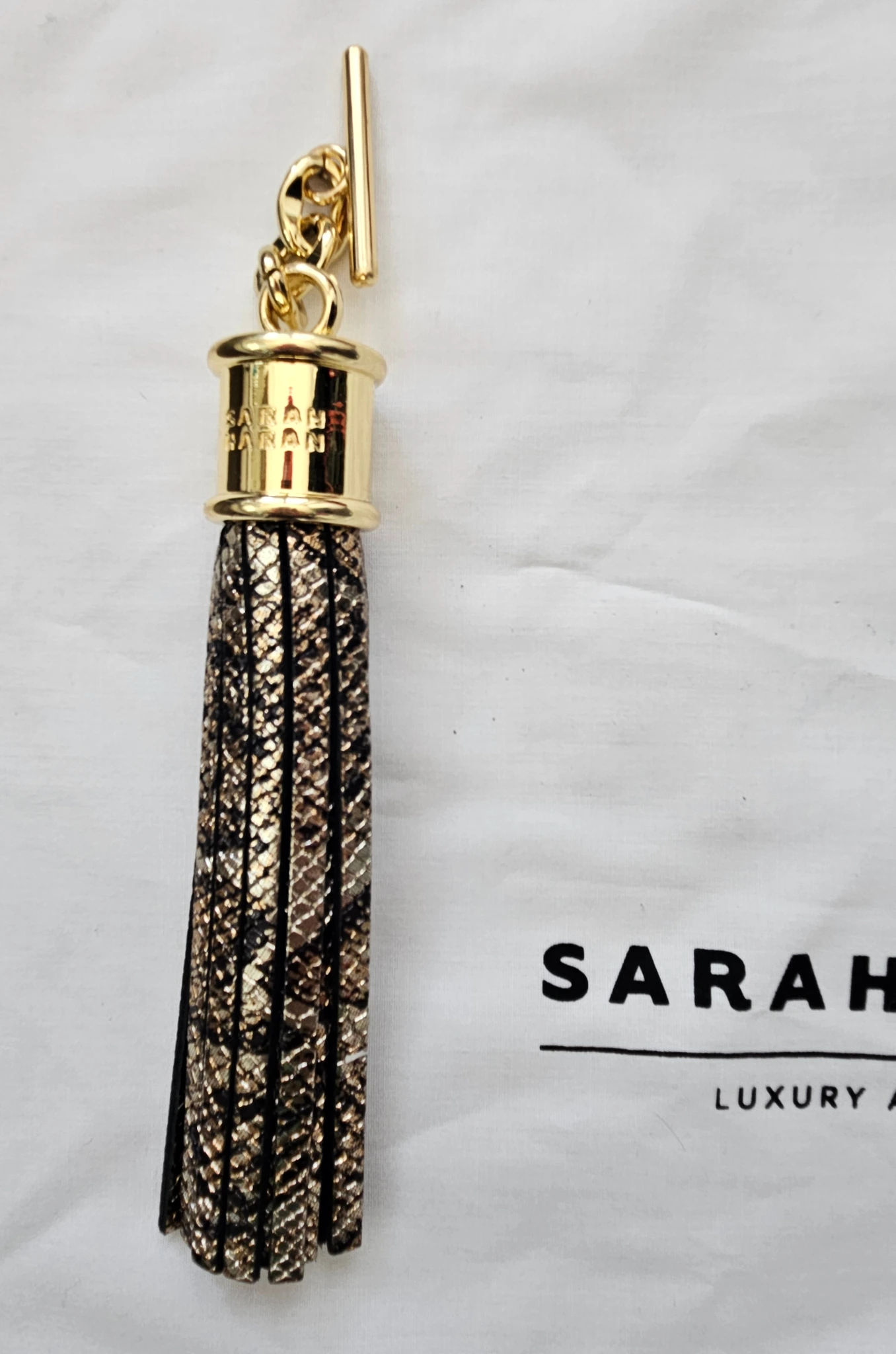 Python Glamour Classic Tassel with Gold Hardware 