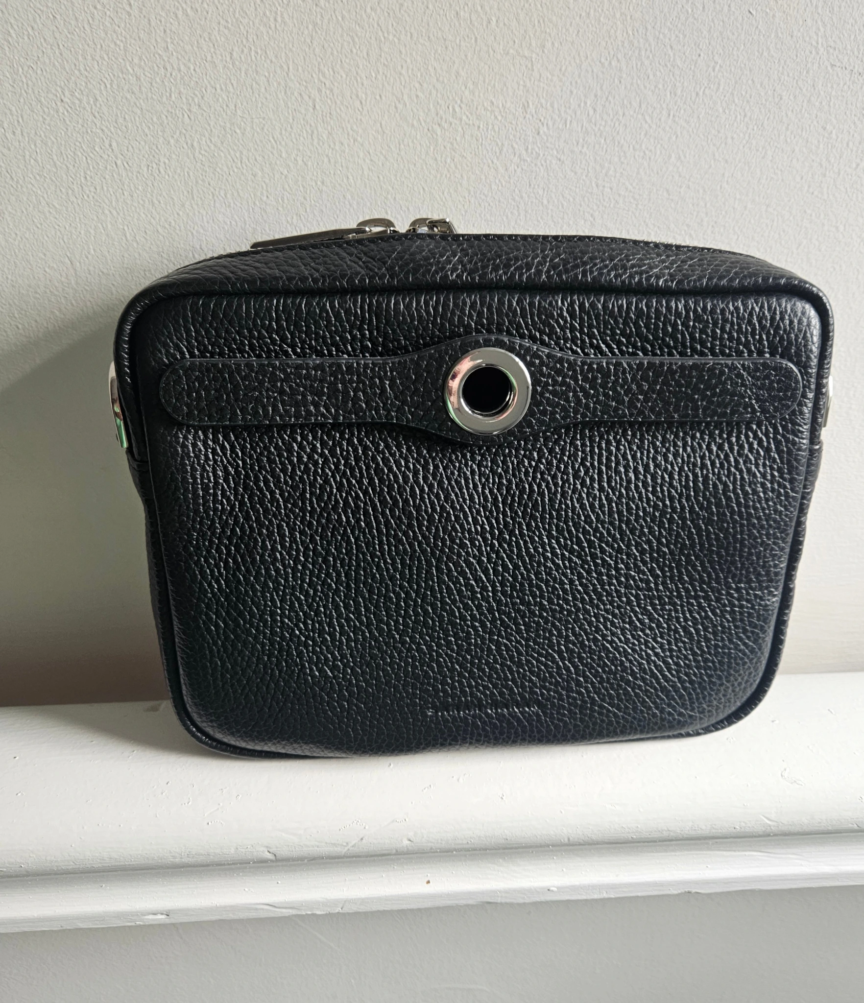 Black Millie Crossbody with silver hardware 