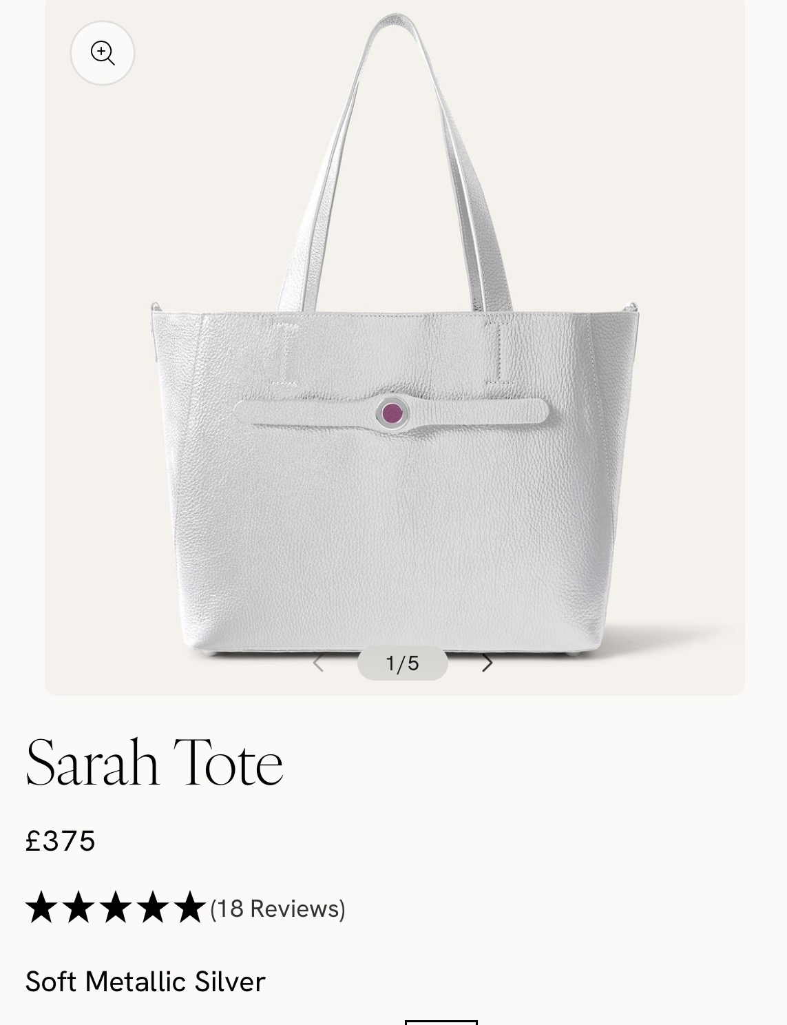 Soft metallic silver 