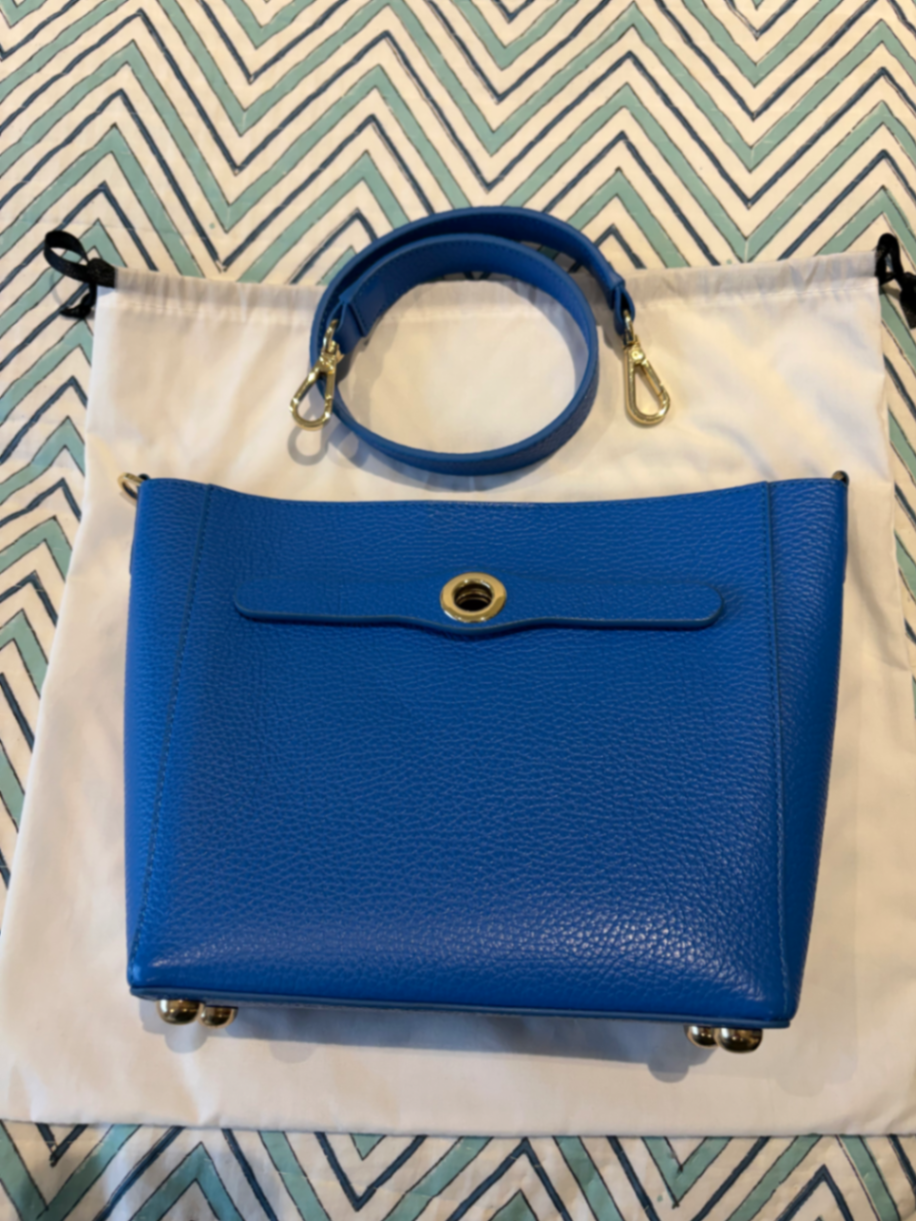 Mini S Tote - Gold / Sapphire