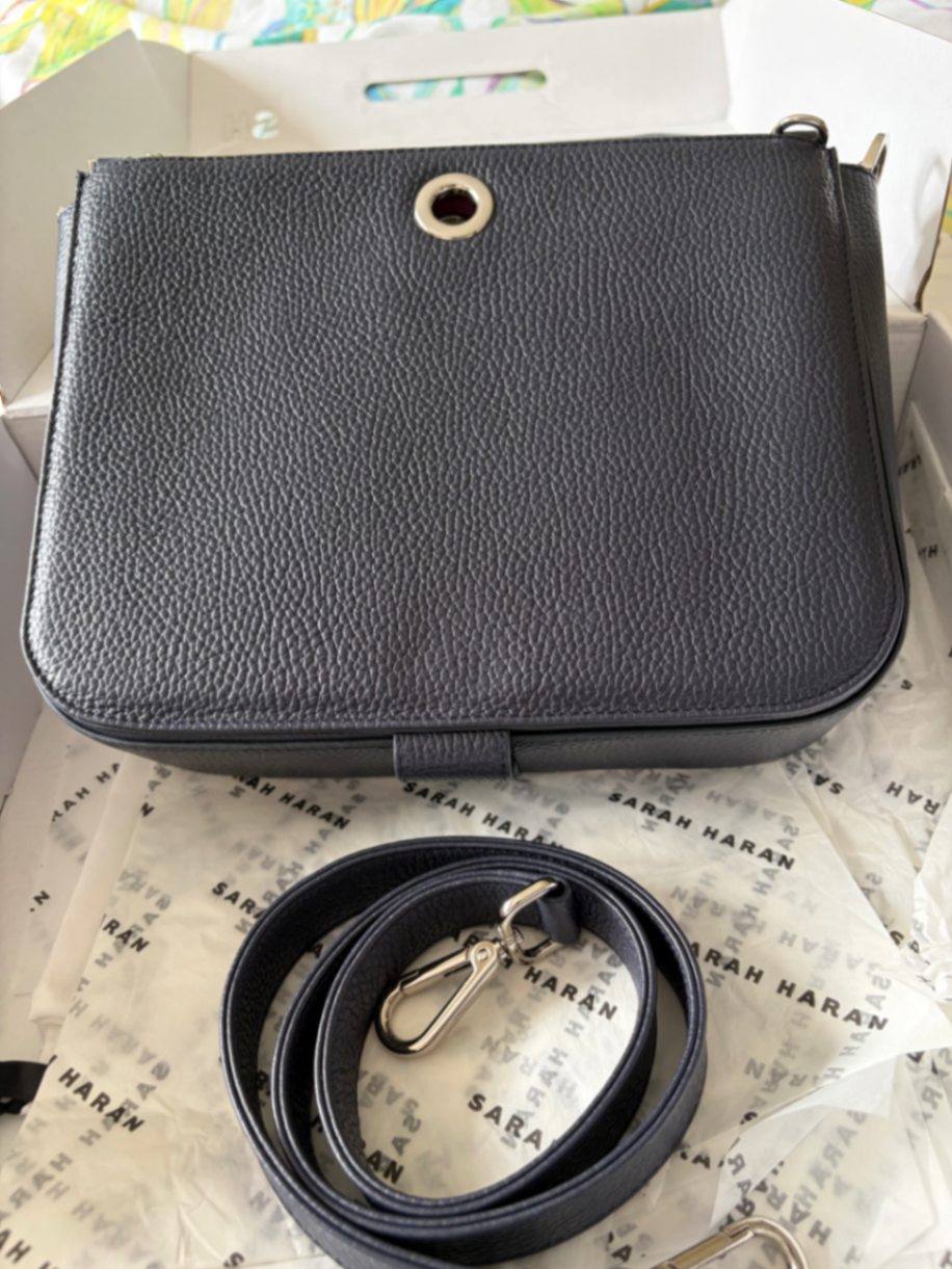 Navy Iris with Silver hardware