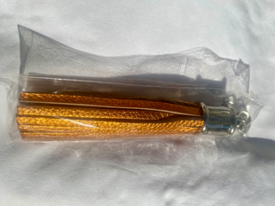 Metallic Mandarin Capsule Tassel with Silver Hardware