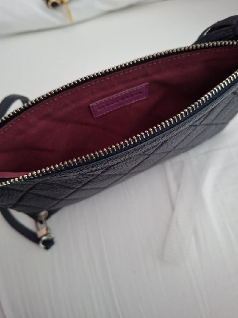 Clover Wristlet - Silver / Quilted Navy
