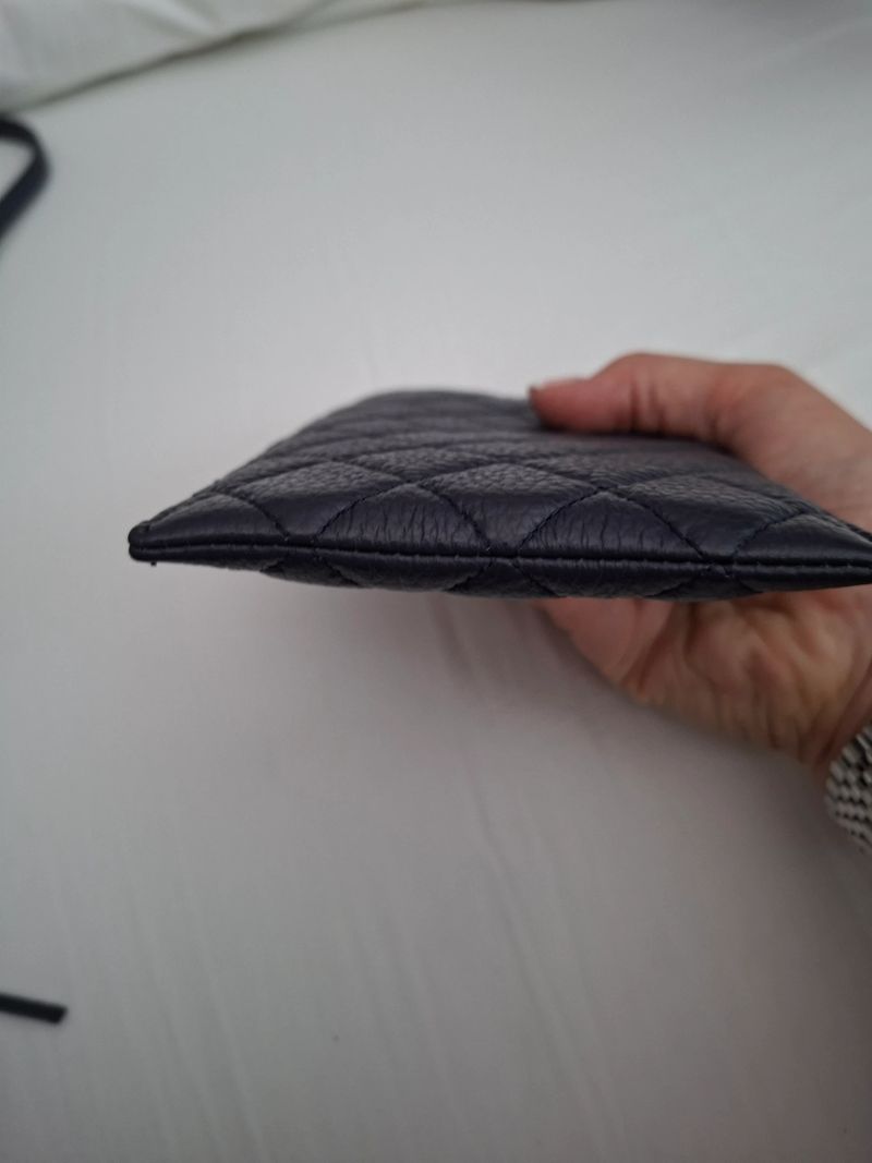 Primrose - Patterned - Glasses or Phone Pouch - Silver / Quilted Navy