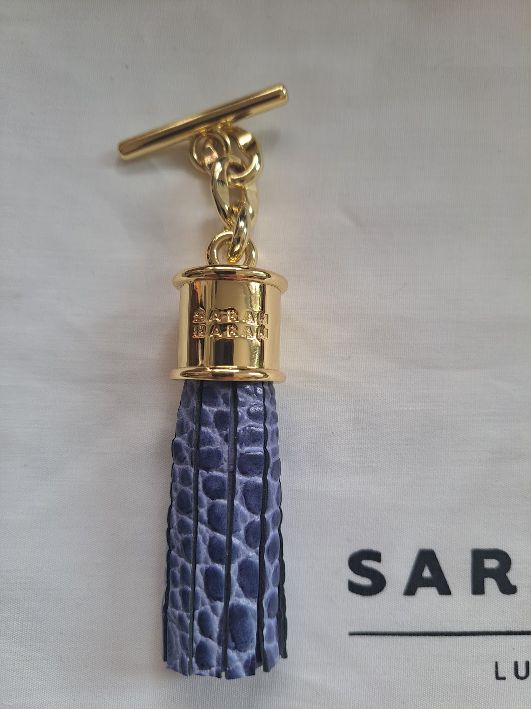 Capsule Tassel - Mini - Textured - Gold / Indigo Croco