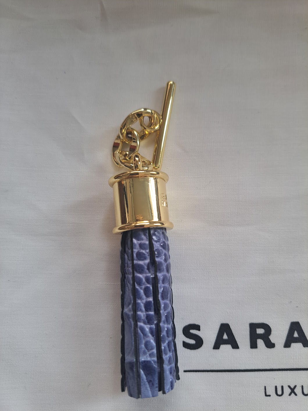 Capsule Tassel - Mini - Textured - Gold / Indigo Croco