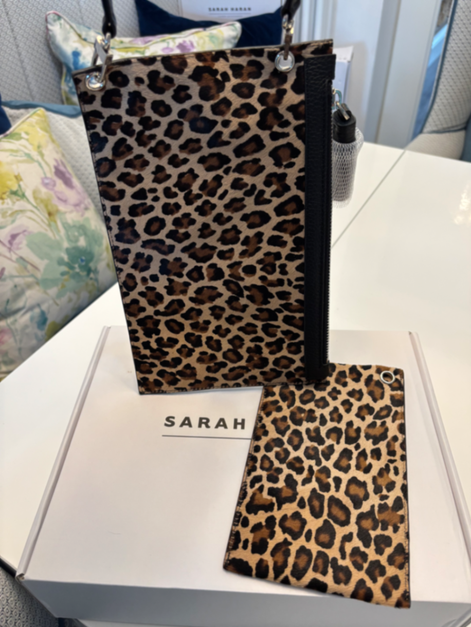 Leopard Clover bag & matching primrose pouch SHW