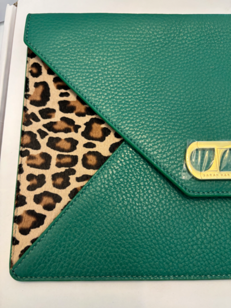 Emerald & leopard Juliet pouch GHW