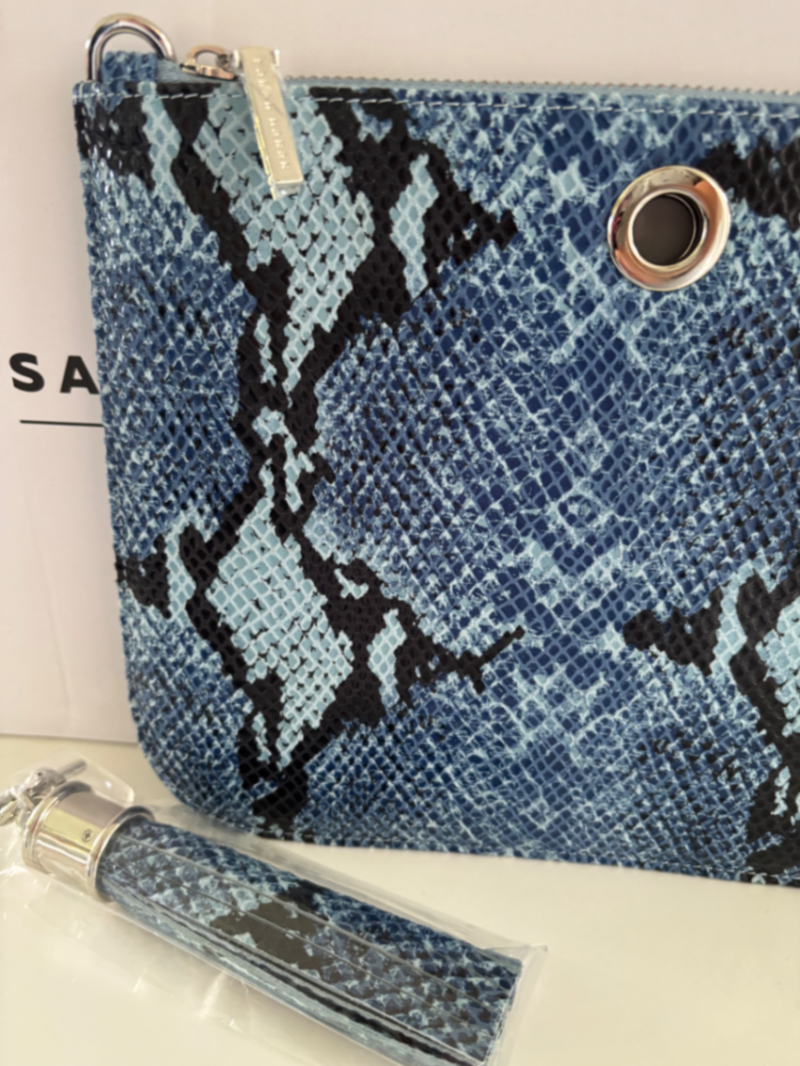 Blue snake skin Ivy & tassel SHW