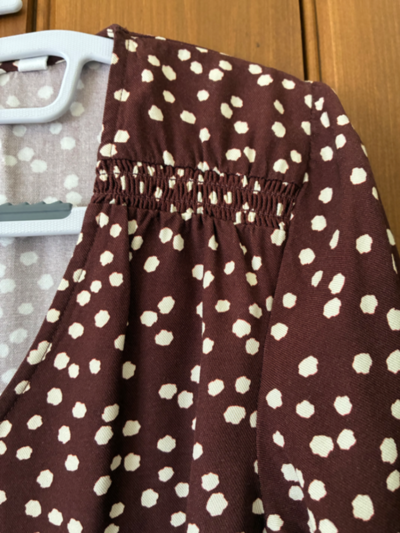 Bitter Chocolate Spot Blouse and Skirt 