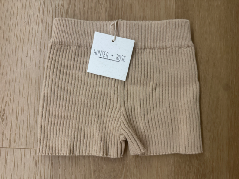 Hunter + Rose Sand Ribbed Shorts Age 1-2