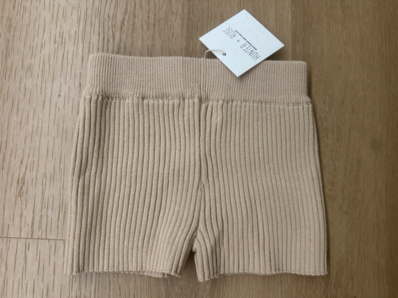 Hunter + Rose Sand Ribbed Shorts Age 1-2