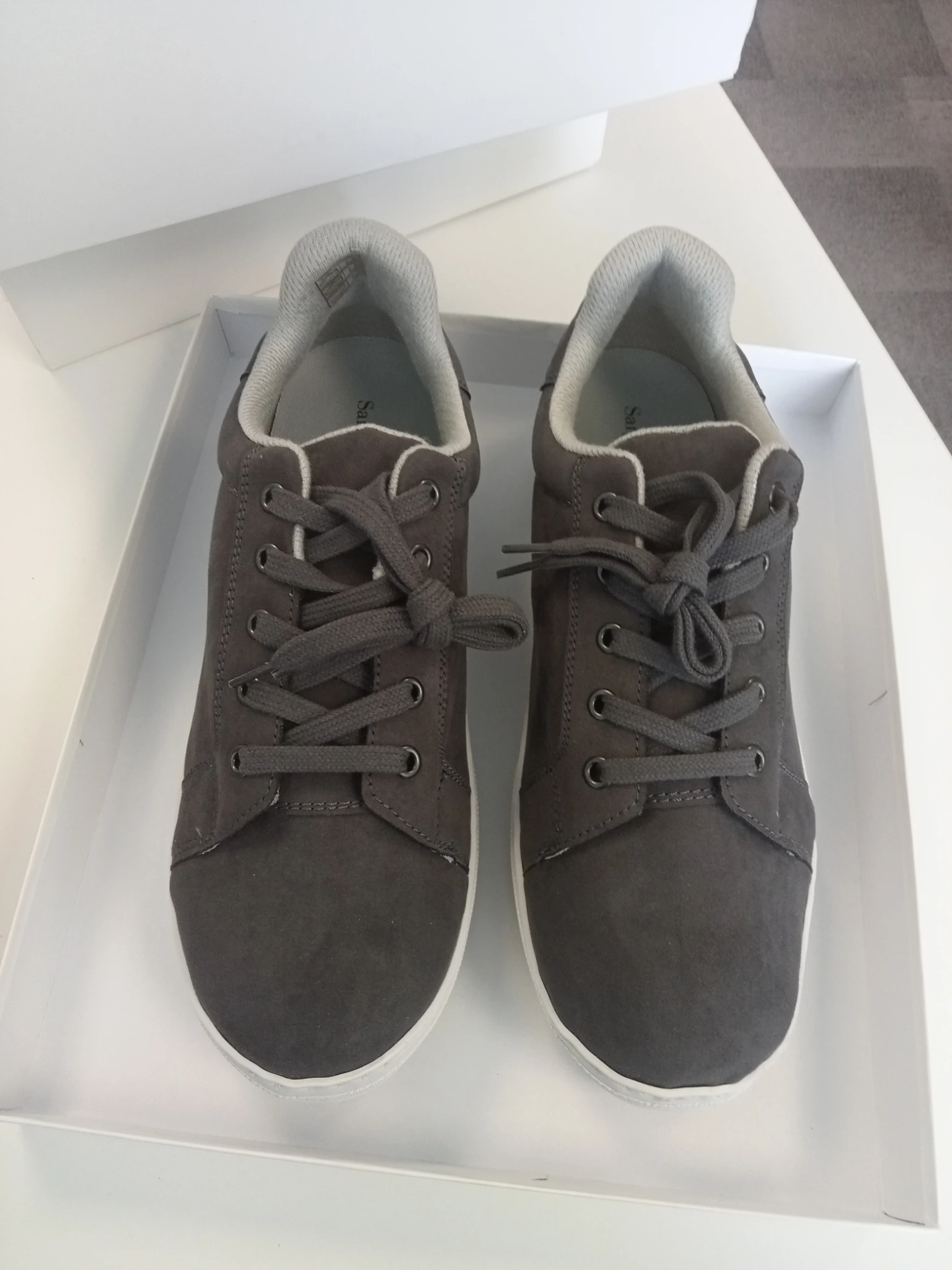Wide Fit Trainers - Grey Suede 
