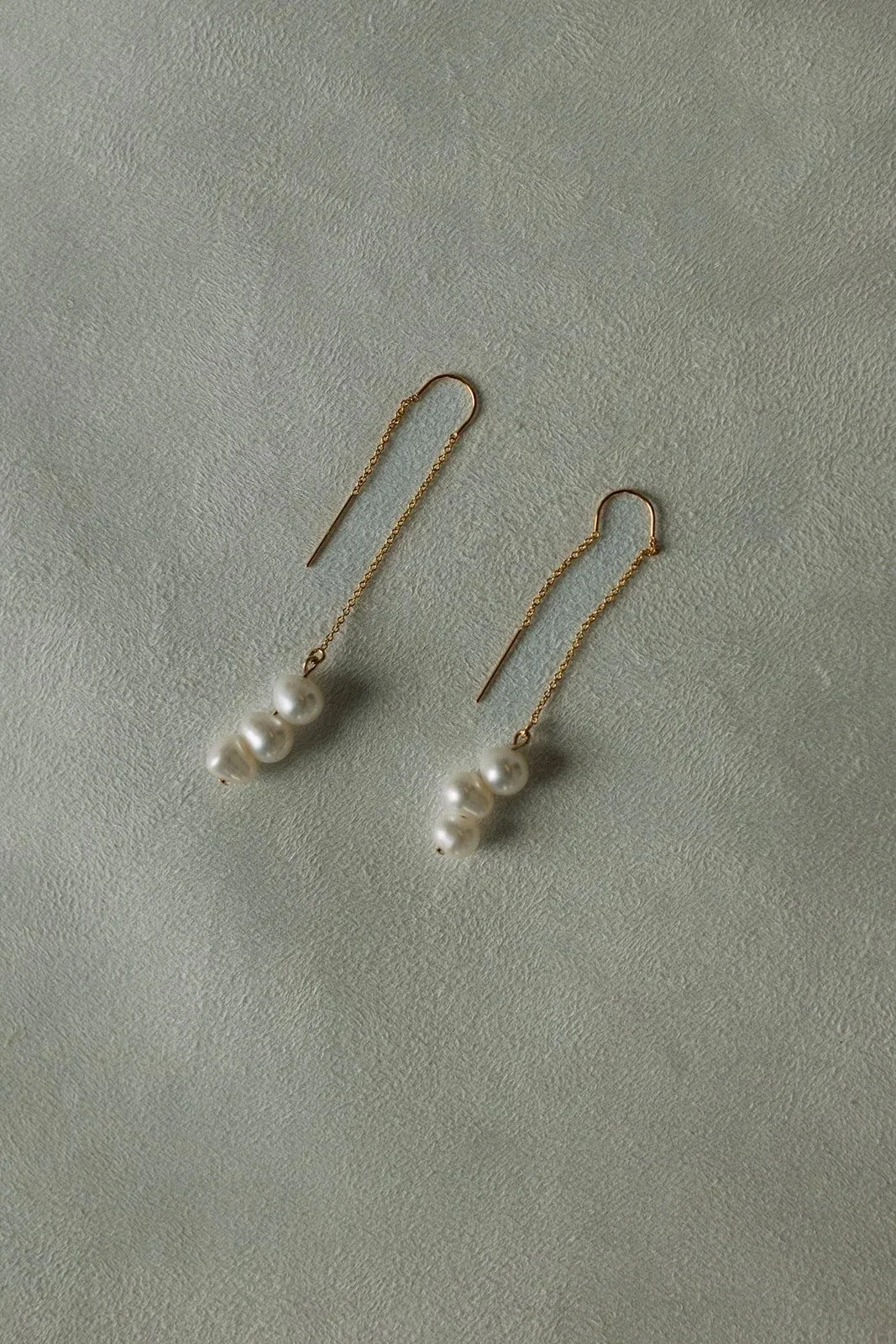 Pearl Drop Chain Earrings