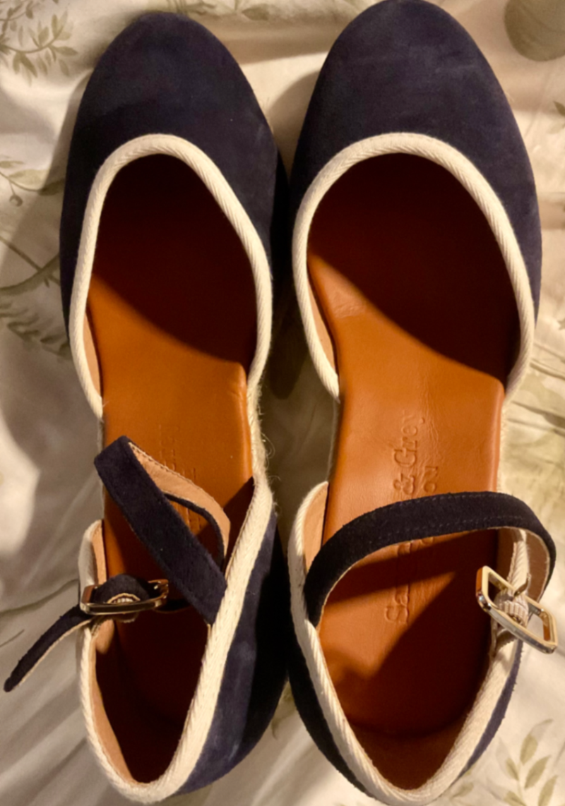 Navy Beau Wedge Espadrilles—sold out on site!