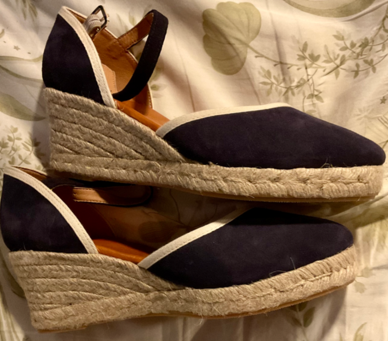 Navy Beau Wedge Espadrilles—sold out on site!