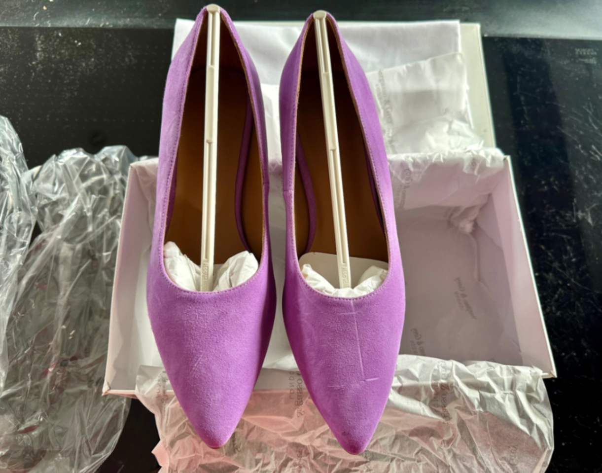 Eve Wide Fit Court Shoe – Lavender Suede