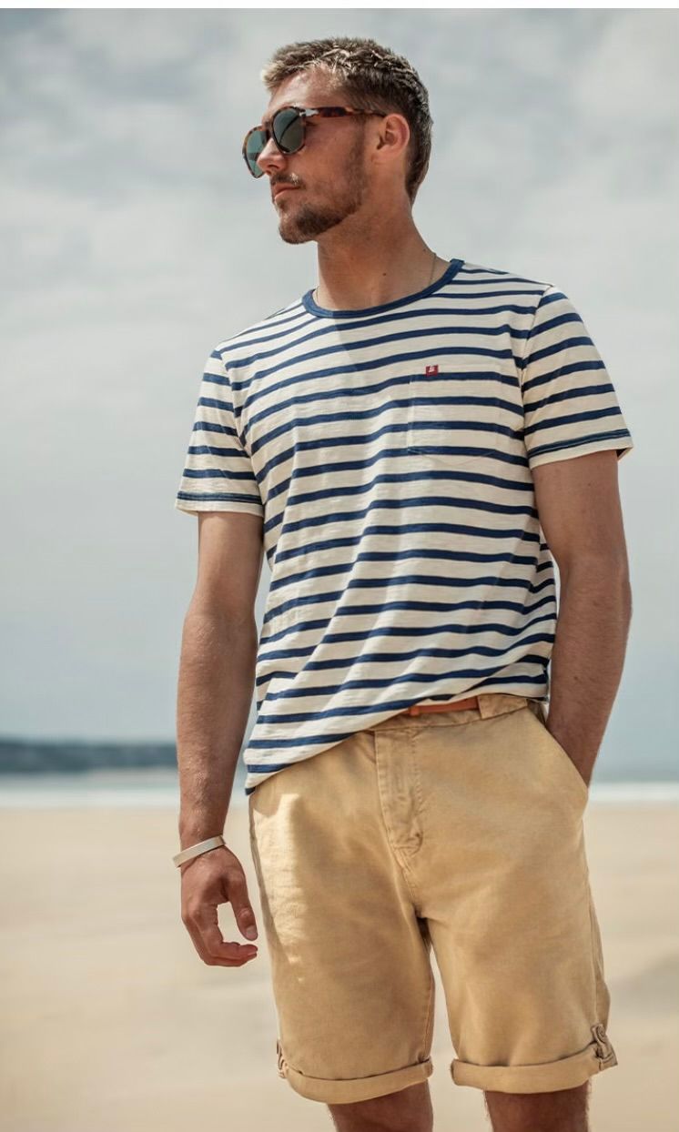 &SONS Navy Striped T-Shirt