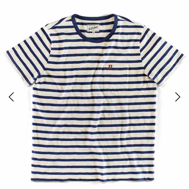 &SONS Navy Striped T-Shirt