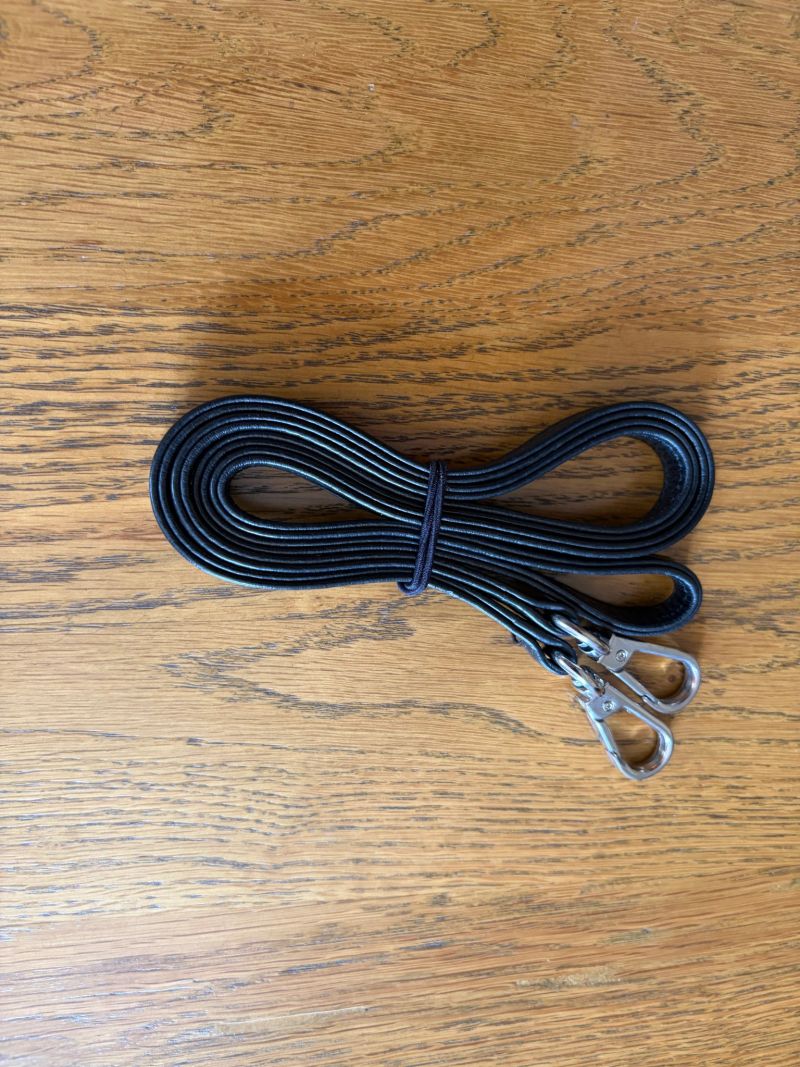 Black Leather bag strap with silver hardware