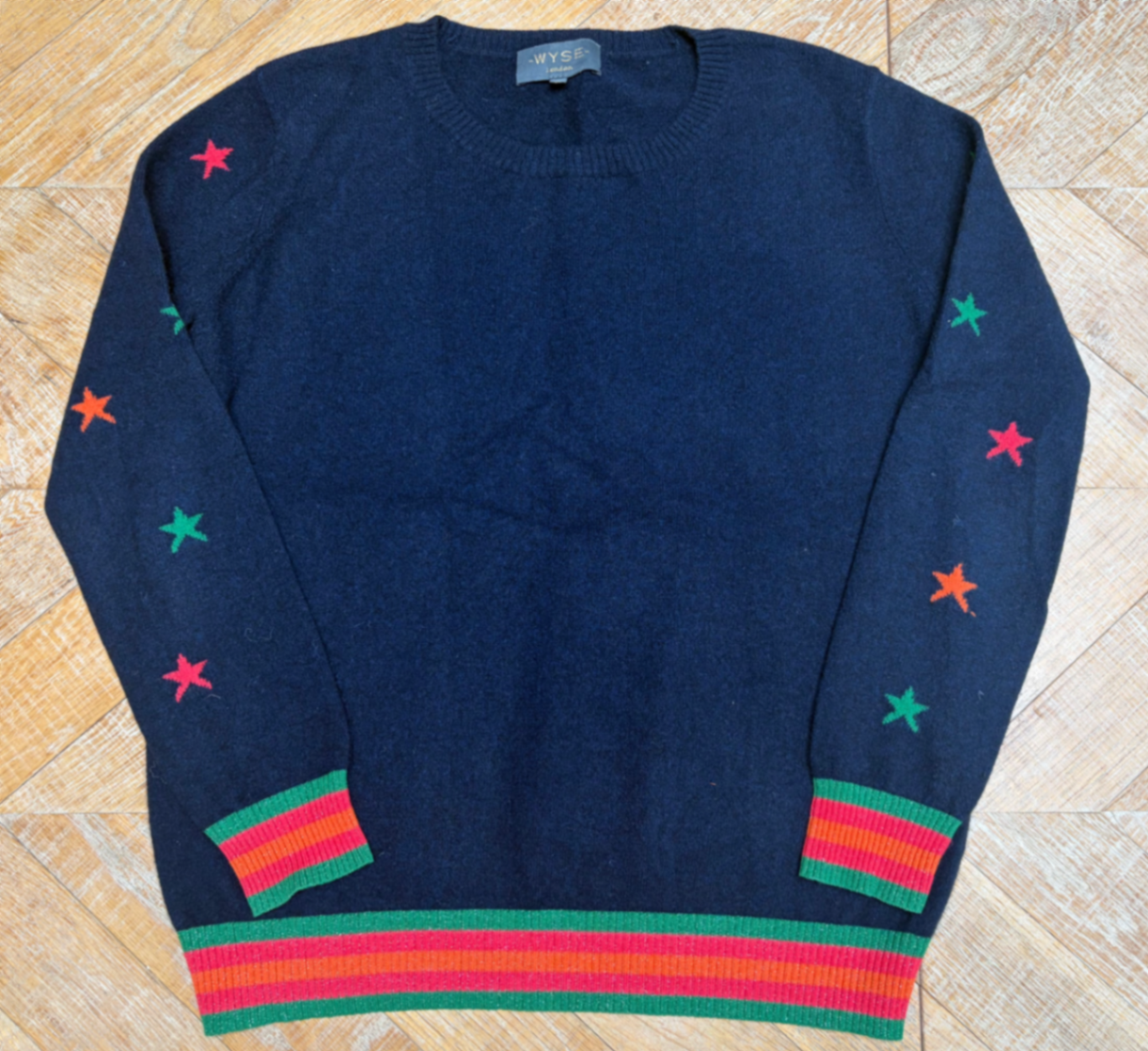 Navy cashmere star jumper