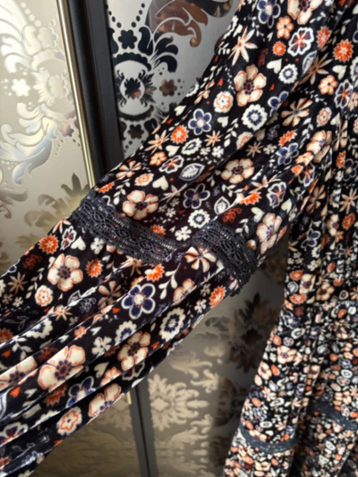 Honey Silk Velvet Dress - Multi