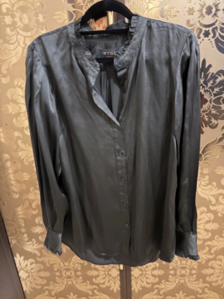 Paris Silk Frill Shirt - Clay