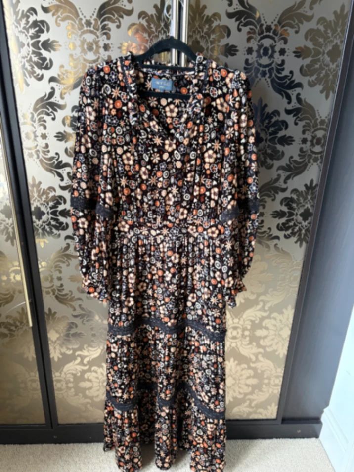 Honey Silk Velvet Dress - Multi