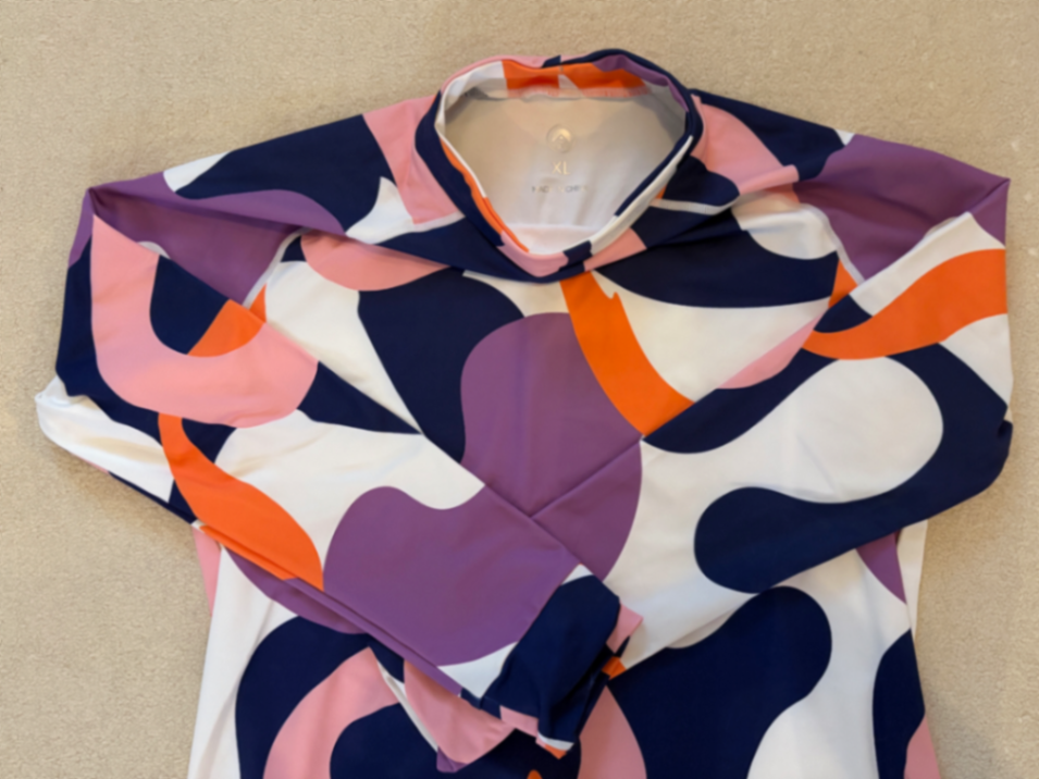 Lois Women's Blue White Pink Purple Base Layer Top - XL