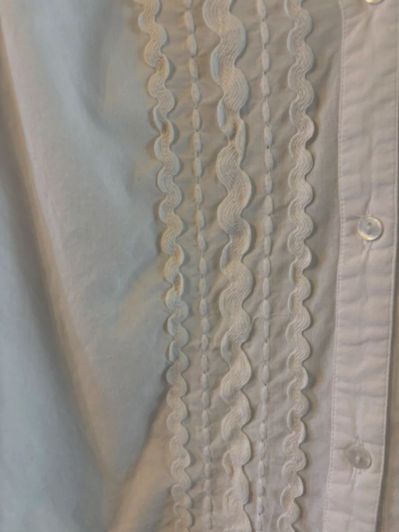 Rose Ric-Rac Trim Shirt - Ivory