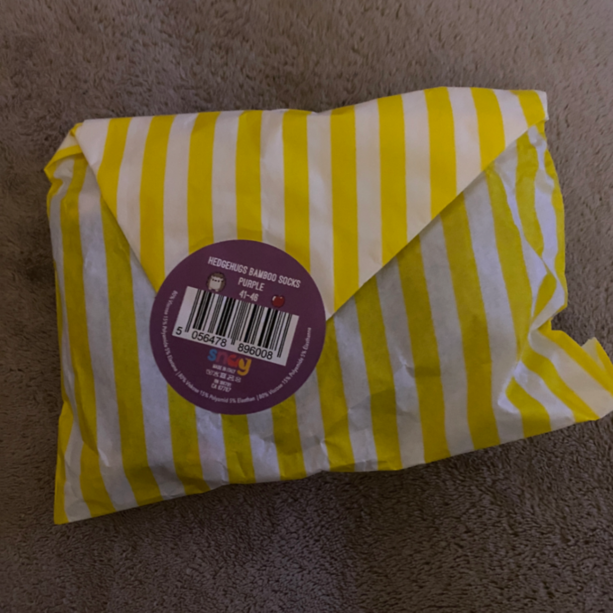 Hedgehogs Bamboo Socks Purple