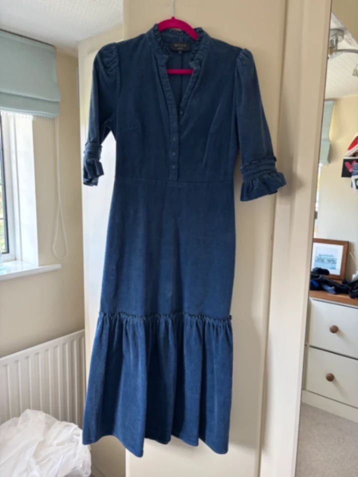 blue spice corduroy dress Isobel Web Collection: Summer Party road trip tripping corduroy Size:US 18+ | plus size | Preorder ships in ~2 weeks One Shoulder Mother of