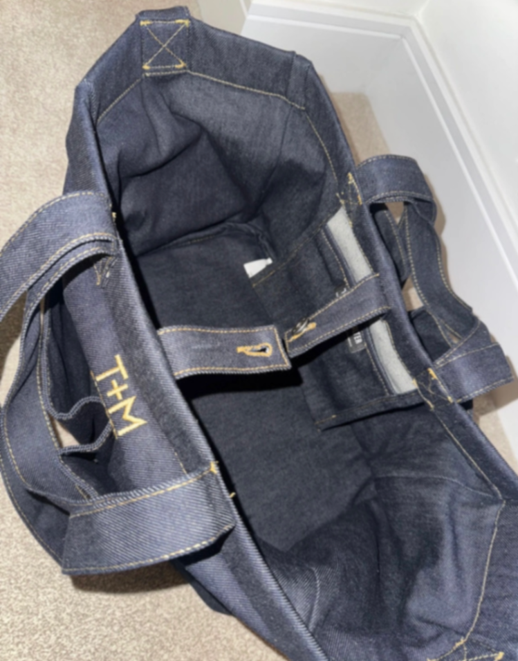 Tiba + Marl & Walter denim tote bag